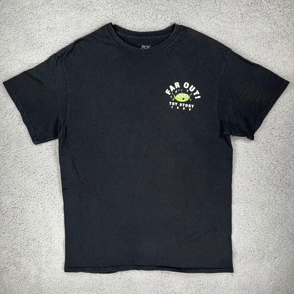 Disney Pixar Toy Story Alien Far Out 1995 Black Graphic T-Shirt Mens Medium